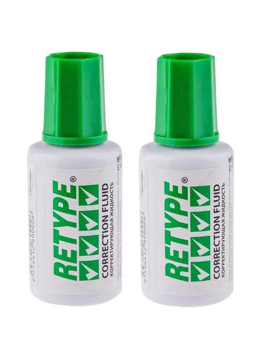 Корректирующая жидкость зеленая крышка 20мл с кистью