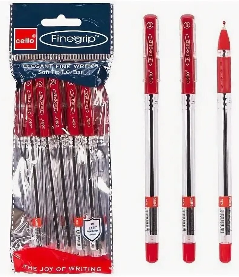 Ручка шарикова 0.7мм, Finegrip КРАСНЫЙ, CL-388-5