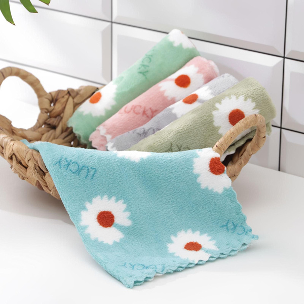 Набор тряпок для уборки 5 шт микрофибра Ромашки