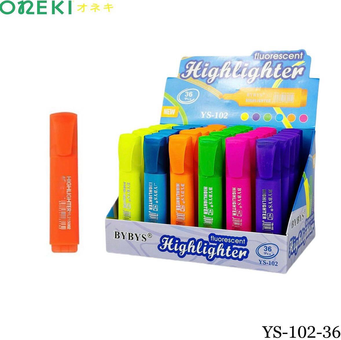 Маркер текстовыделитель, АССОРТИ (36 шт/уп)