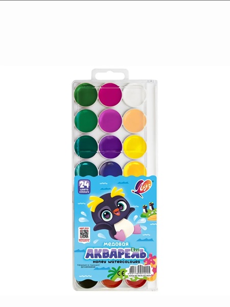 Акварель медовая ZOO 24 цветов без кисти