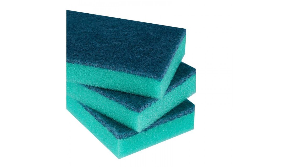 Губка для посуды Vega, поролон с абразивным слоем, 9*6,5*2,4см, 5шт