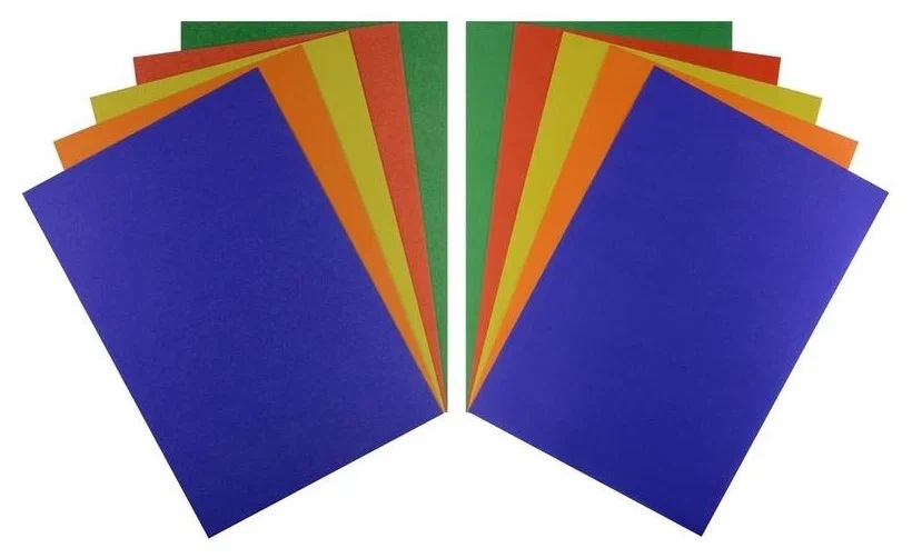 Картон цветной A4 + бумага цветная
