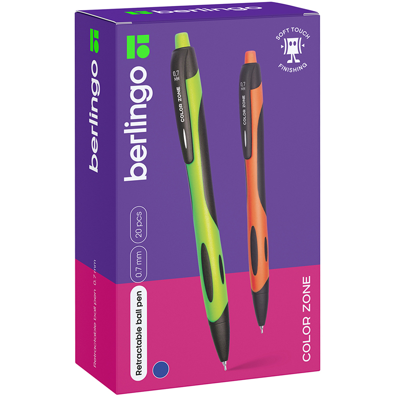 Ручка шариковая Berlingo Riteline автоматическая 0,7 мм синяя грипп 025-70070