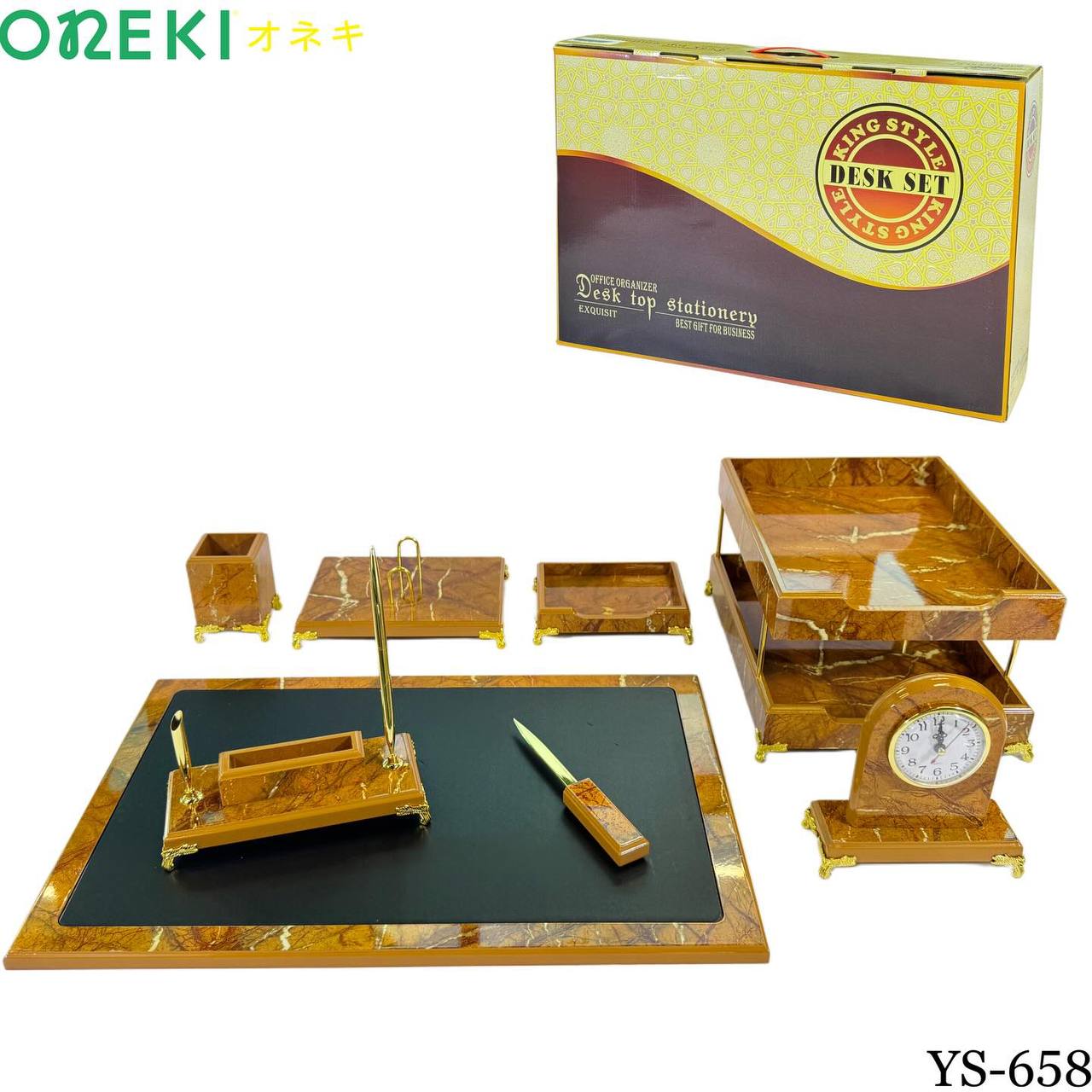 Набор для руководителя 11 предметов ON PU108-9G золото