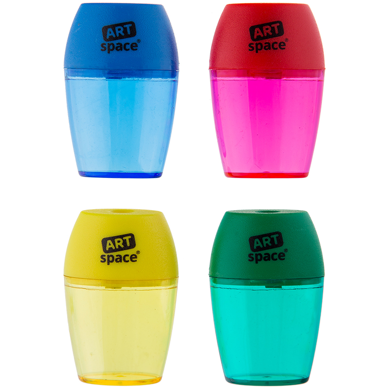 Точилка пластиковая ArtSpace 1 отверстие, контейнер, ассорти