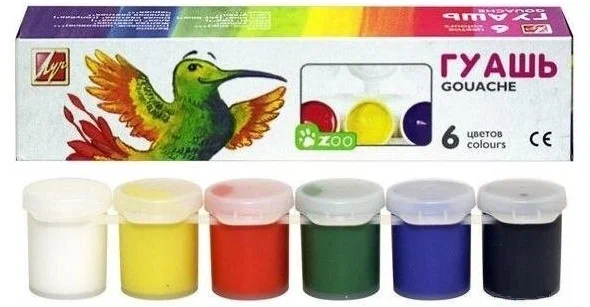 Гуашь "Зоо" ("Мини")  6 цветов (Луч)