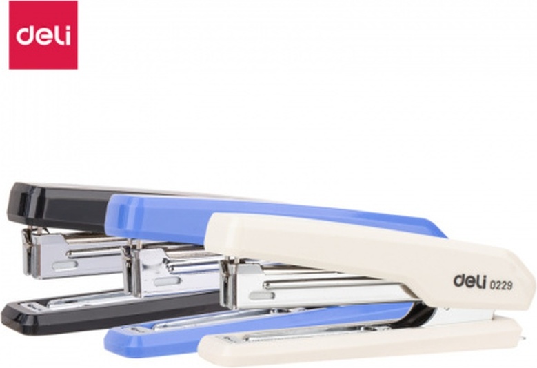 Степлер № 10 DELI до 15 листов, ассорти 0229