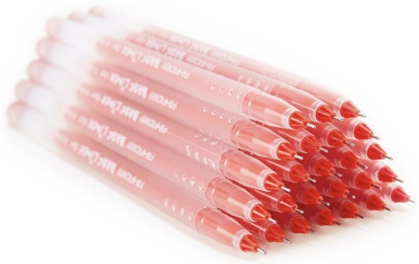 Ручка гелевая AIHAO Basic Liner прозрачный корпус 0,5 мм Красный стержень