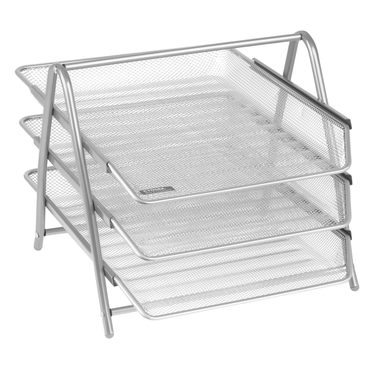 ЛОТОК ДЛЯ БУМАГ И ПАПОК 3 СЕКЦИИ МЕТАЛЛ.СТЕРЖ. СТАММ СЕРЫЙ