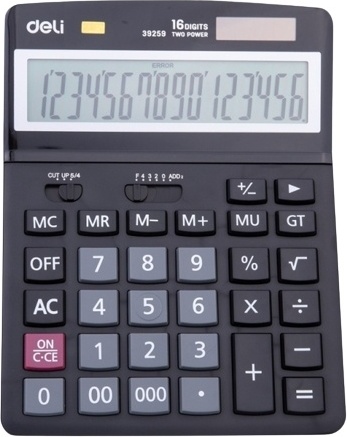 Калькулятор DELI 39259, 16-разрядный, черный