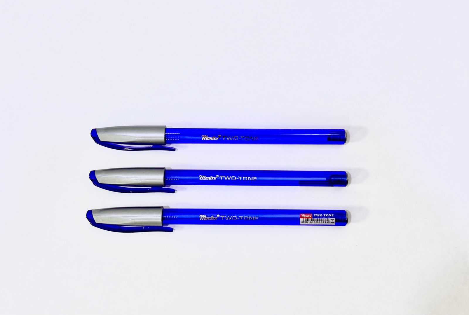 Ручка шар. MONTEX TWO TONE прозр.корпус  0,1мм Синий стержень